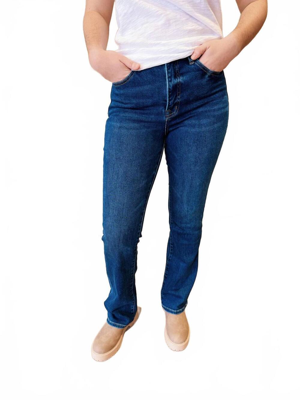 NEW BAYEAS miranda bootcut jeans in dark blue wash
